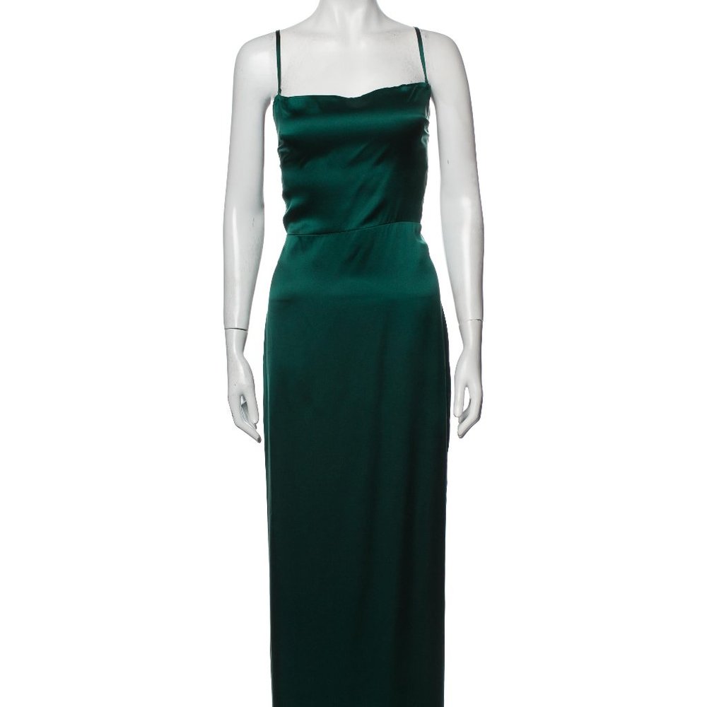 Reformation green silk gown
